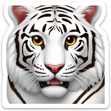 Un tigre blanc avec des yeux rouges  sticker