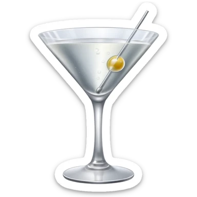 silver coloured cocktail in martini glass sticker