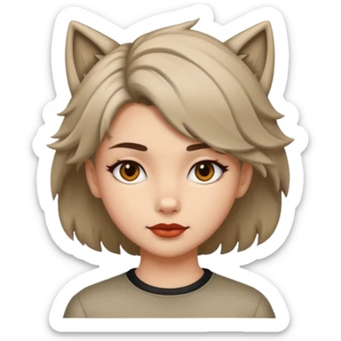 Girl with wolfcut sticker