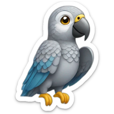 Gray parrot bath sticker