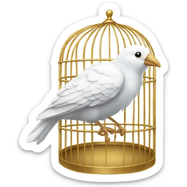 White bird in a golden cage sticker