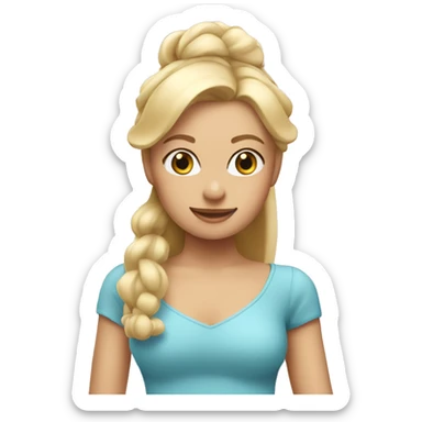 Pink pilates princess with blonde hair sticker