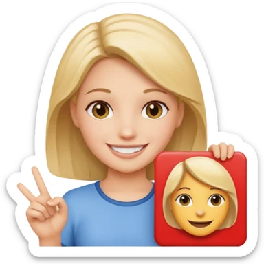 A girl holding a sign saying good girl sticker