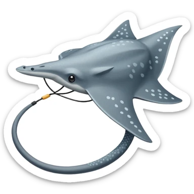 Stingray – Flat ray with long whip tail sticker
