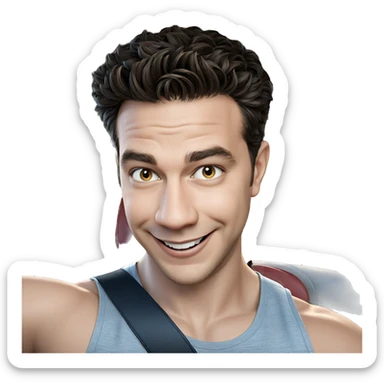 smiling boy in car interior sticker