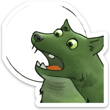 Wolf howling at the moon sticker