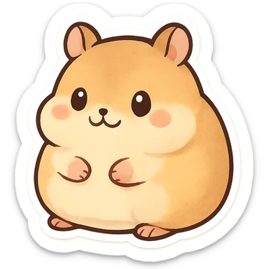 a chubby animal, cute and plump, cartoon style, chibi stickers style, adorable and rounded sticker