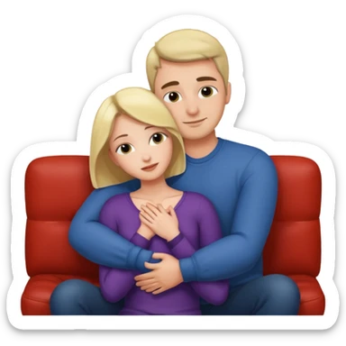 Women cuddling man on couch naked sticker