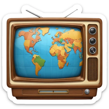 Tv with an globe  sticker
