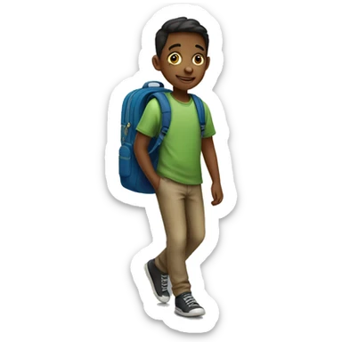 boy going to school sticker