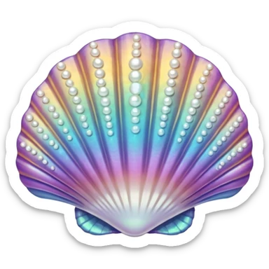 Seashell with pearl sticker