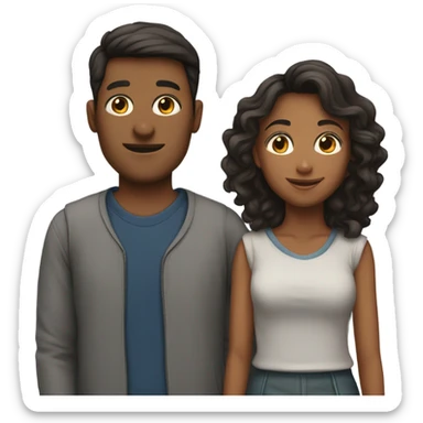 Husband and wife 2 teen sons and a teen daughter  sticker