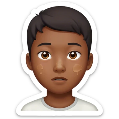 Asian boy with acne sticker