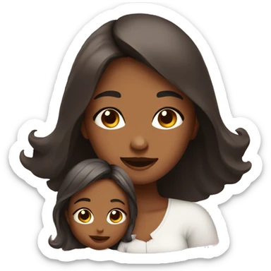 girl and her baby sticker