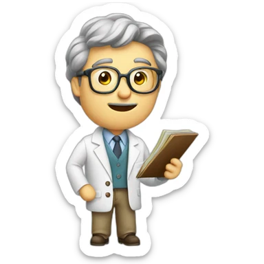Funny researcher professor with ADHD sticker