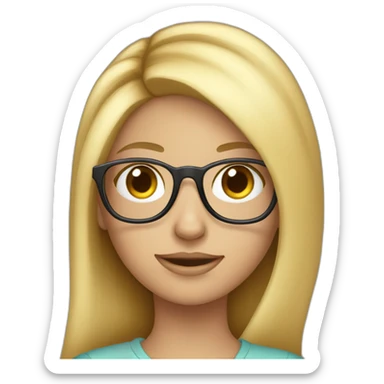 blonde girl with eyeglasses carrying direct message icon from Instagram sticker