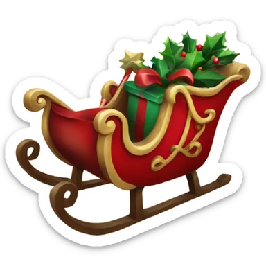 sleigh christmas sticker