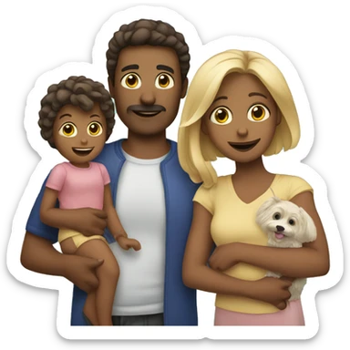 Família mista com 2 filhos  sticker