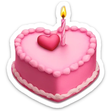 Pink heart shaped birthday cake sticker