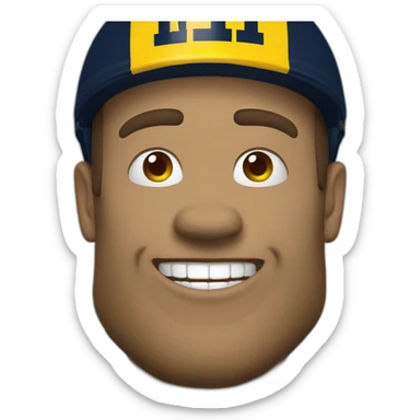 Happy Michigan football fan sticker