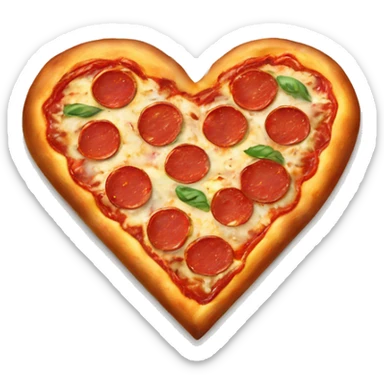 heart-shaped pizza with pepperoni sticker