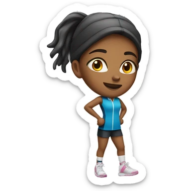 Emoji of a girl with a sporty look  sticker