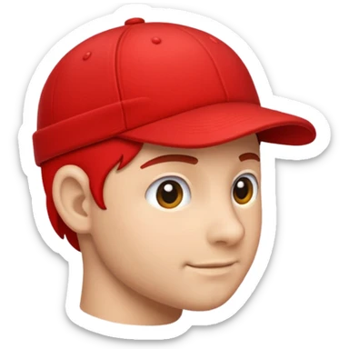 Red cap side profile sticker