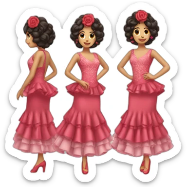 Chica morena traje bailadora flamenca sticker