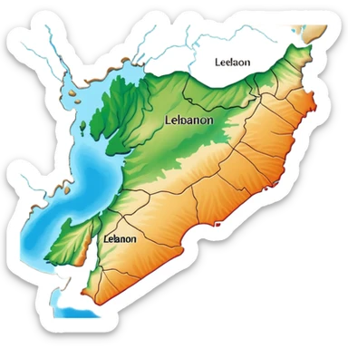 Lebanon map sticker