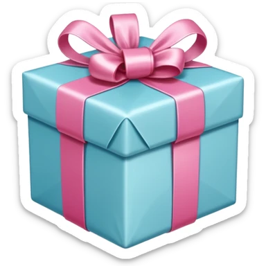 white and pink christmas present sticker