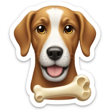 Dog with a bone sticker