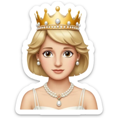 content face, Princess Diana with crown sticker