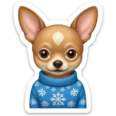 
 Standing all tan deer-head chihuahua wearing a sweater sticker