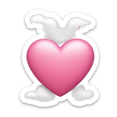 pink heart + cloud sticker