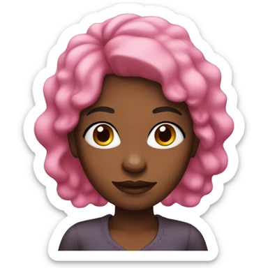 Pink haired African American woman  sticker