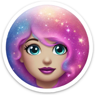 Lisa frank glitter moon sticker