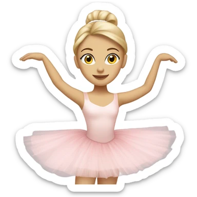 Caucasian ballerina in light pink tutu sticker