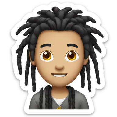 Chinese man with dreadlocks  sticker