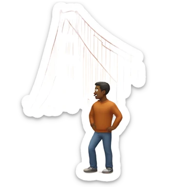 man-below-golden-gate-bridge sticker