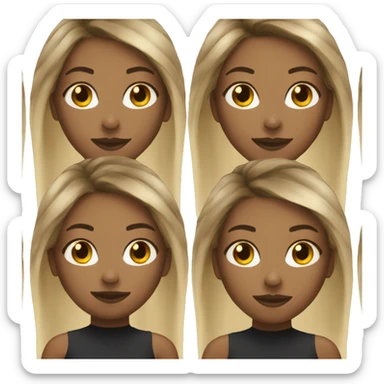 black girl black and blonde streak hair sticker