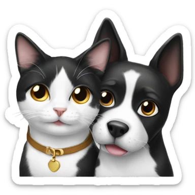 Black and white cat and dog  sticker