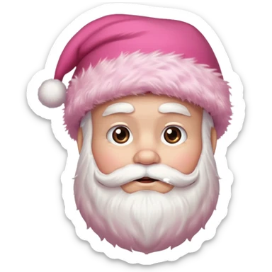 santa with pink fluffy hat without a beard sticker