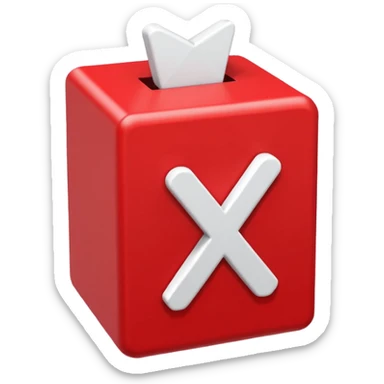white x in red box sticker