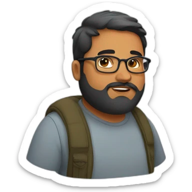 chubby-indian-guy-with-beard-and-glasses-and-short-hair sticker