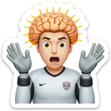 goalkeeper with brain explosion sticker