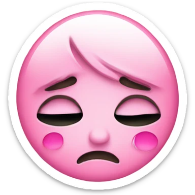 sad emoji with pink tears sticker