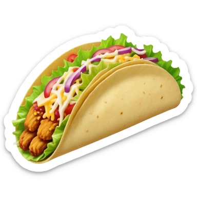A chicken taco thats pink sticker