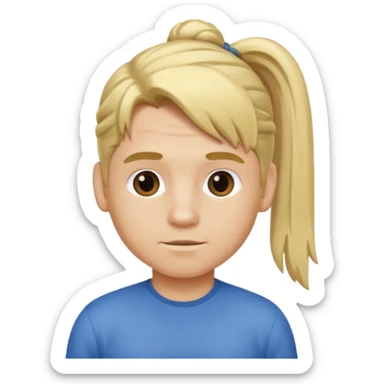 Small Man with longer Blonde Hair in a ponytail sticker