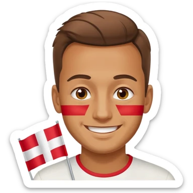 realistick polish man with poland flag sticker