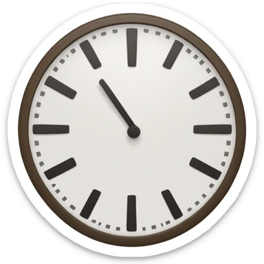 clock without hands numbers pointing to middle sticker